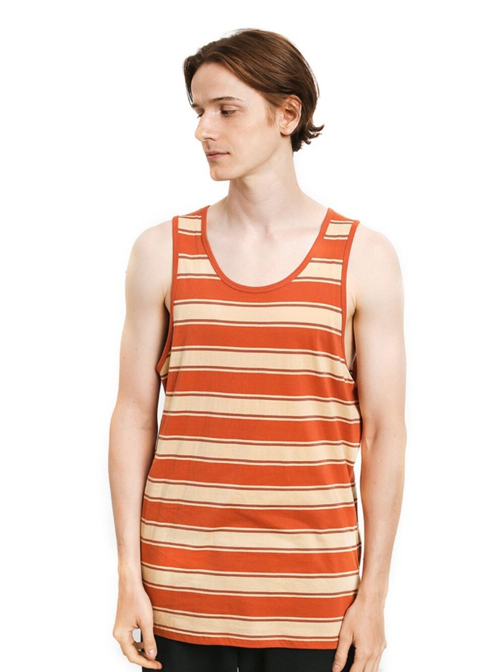 Brixton Tank Top Hilt Henna & Parchment Stripe NWT - Picture 2 of 7